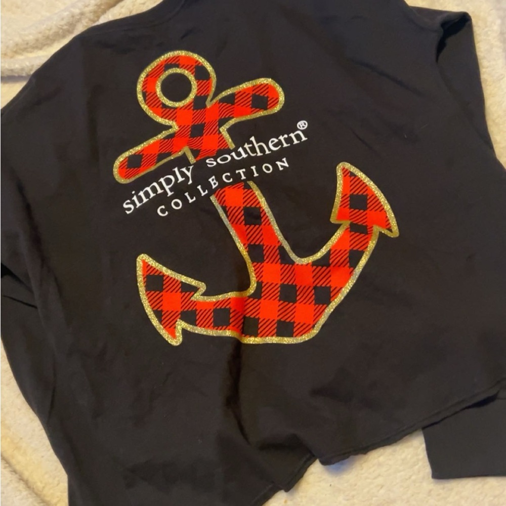 Simply Southern Black and Red Graphic Sweatshirt